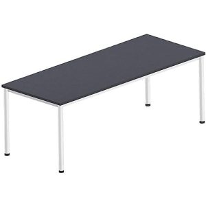 Schreibtisch Bexxstar, Rechteck, 4-Fuß Rundrohr, B 2000 x T 1000 x H 740 mm, schwarz/chromsilber