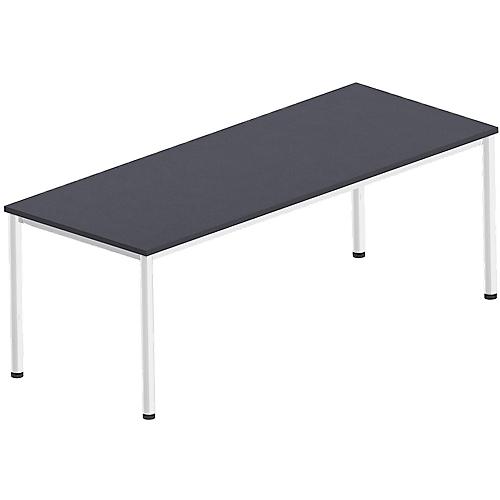 Schreibtisch Bexxstar, Rechteck, 4-Fuß Rundrohr, B 2000 x T 1000 x H 740 mm, schwarz/chromsilber
