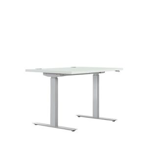 Schreibtisch ERGO DRIVE ED 470, elektrisch höhenverstellbar, Rechteck, T-Fuß, B 1200 x T 800 x H 692-1147 mm, lichtgrau/weißaluminium RAL 9006