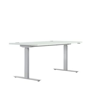 Schreibtisch ERGO DRIVE ED 470, elektrisch höhenverstellbar, Rechteck, T-Fuß, B 1600 x T 800 x H 692-1147 mm, lichtgrau