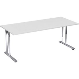 Schreibtisch PALENQUE, C-Fuß, Rechteck, B 1800 x T 800 x H 720 mm, lichtgrau