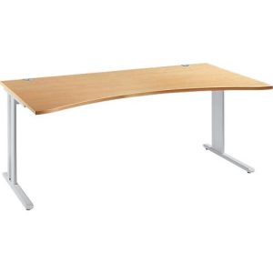 Schreibtisch Planova Basic, mit Cockpitplatte, C-Fuß, B 1800 mm, T 800/1000 mm,
