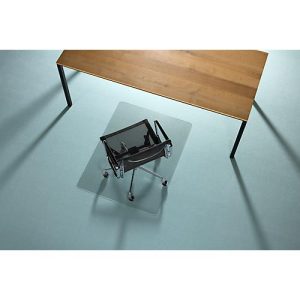 Schreibtischstuhl Unterlage ECO GRIP SOLID, für Teppichböden, Ankernoppen, rutschfest & schwer entflammbar, 900 x 1200 mm, PC & PUR, transparent