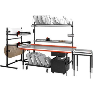 Schublade für Pack- und Arbeitstisch Rocholz System 1600/2000, bis zu 35 kg, verschließbar, B 520 x T 500 x H 150 mm, Stahl, hellgrau
