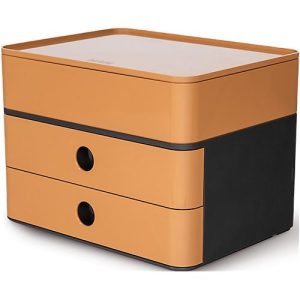 Schubladenbox HAN Allison Smart-Box Plus, 2 Schübe mit Trennwänden, Utensilienbox, stapelbar, ABS-K., caramel-brown