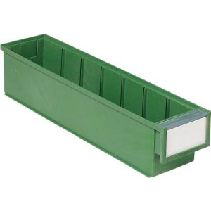 Schubladenbox TRESTON BiOX 4010, 1,9 l, temperatur- & chemiebeständig, Etikett & Schutzschild, B 92 x T 400 x H 82 mm, Biokunststoff, grün