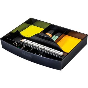 Schubladeneinsatz HAN, für Impuls/Systembox Karma, 6 Fächer, Tragegriff, B 237 x T 180 x H 40 mm, schwarz