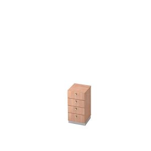 Schubladenschrank, 2 OH, B 400 x T 420 mm, Nussbaum-Dekor