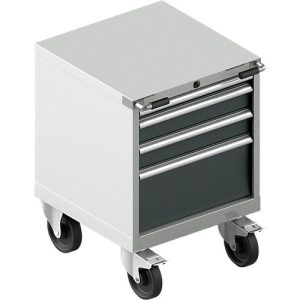 Schubladenschrank mit Rollen WSK 27-27, 4 Schübe, bis 200 kg, B 564 x T 572 x H 770 mm, lichtgrau/anthrazitgrau