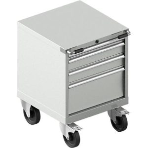Schubladenschrank mit Rollen WSK 27-27, 4 Schübe, bis 200 kg, B 564 x T 572 x H 770 mm, lichtgrau/lichtgrau