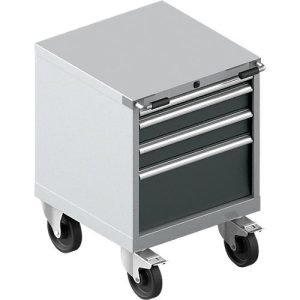Schubladenschrank mit Rollen WSK 27-27, 4 Schübe, bis 200 kg, B 564 x T 572 x H 770 mm, weißaluminium/anthrazitgrau