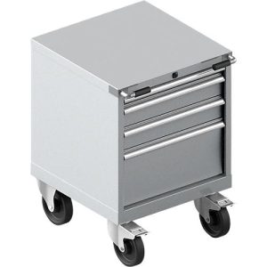 Schubladenschrank mit Rollen WSK 27-27, 4 Schübe, bis 200 kg, B 564 x T 572 x H 770 mm, weißaluminium/weißaluminium