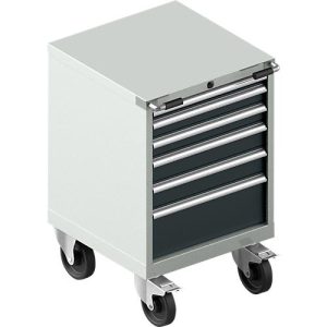 Schubladenschrank mit Rollen WSK 27-27, 6 Schübe, bis 200 kg, B 564 x T 572 x H 870 mm, lichtgrau/anthrazitgrau