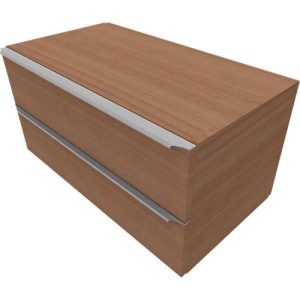Schubladenschrank QUANDOS BOX, 2 Schübe, B 1000 x T 440 x H 374 mm, Kirsche Romana