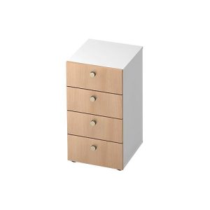 Schubladenschrank TOPAS LINE, 2 OH, B 400 mm, weiß/Eiche-Dekor