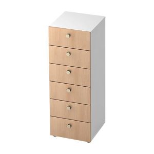Schubladenschrank TOPAS LINE, 3 OH, B 400 mm, weiß/Eiche-Dekor