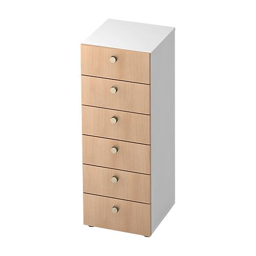 Schubladenschrank TOPAS LINE, 3 OH, B 400 mm, weiß/Eiche-Dekor