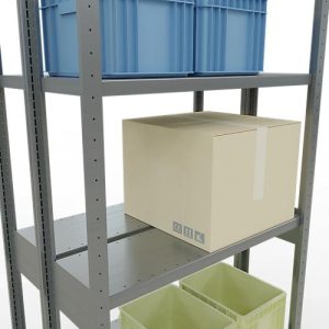 SCHULTE Lagertechnik – Doppel-Grundregal Stecksystem MULTIPlus250 – 2500x1000x(2×300) mm, 14 Böden, verzinkt