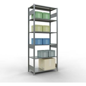 Schulte Lagertechnik Fachbodenregal MULTIplus150, Steck-Grundregal, B 1000 x T 500 x H 2500 mm, 6 Ebenen, bis 1400 kg, verzinkt