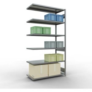 SCHULTE Lagertechnik Fachbodenregal – Stecksystem MULTIplus 250 Anbauregal – 2500x1300x600 mm, Typ 250 kg SCHULTE Lagertechnik Fachbodenregal – Stecksystem MULTIplus 250 Anbauregal – 2500x1300x600 mm, Typ 250 kg