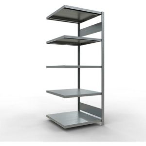 Schulte Lagertechnik Fachbodenregal-Stecksystem MULTIplus 250, Anbauregal, Längenriegel, 2000x750x800 mm, 5 Böden, verzinkt