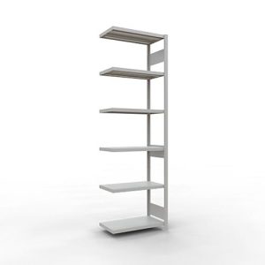 Schulte Lagertechnik Fachbodenregal-Stecksystem MULTIplus 250, Anbauregal, Längenriegel, 2500x750x300 mm, 6 Böden, lichtgrau