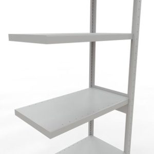 Schulte Lagertechnik Fachbodenregal-Stecksystem MULTIplus 250, Anbauregal, Längenriegel, 2500x750x400 mm, 6 Böden, lichtgrau