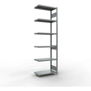 Schulte Lagertechnik Fachbodenregal-Stecksystem MULTIplus 250, Anbauregal, Längenriegel, 2500x750x400 mm, 6 Böden, verzinkt