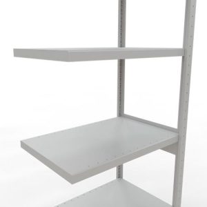 Schulte Lagertechnik Fachbodenregal-Stecksystem MULTIplus 250, Anbauregal, Längenriegel, 2500x750x500 mm, 6 Böden, lichtgrau