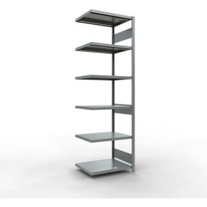 Schulte Lagertechnik Fachbodenregal-Stecksystem MULTIplus 250, Anbauregal, Längenriegel, 2500x750x600 mm, 6 Böden, verzinkt