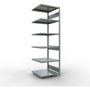 Schulte Lagertechnik Fachbodenregal-Stecksystem MULTIplus 250, Anbauregal, Längenriegel, 2500x750x800 mm, 6 Böden, verzinkt
