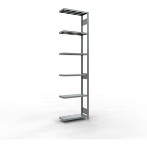 Schulte Lagertechnik Fachbodenregal-Stecksystem MULTIplus 250, Anbauregal, Längenriegel, 3000x750x300 mm, 7 Böden, verzinkt