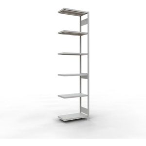 Schulte Lagertechnik Fachbodenregal-Stecksystem MULTIplus 250, Anbauregal, Längenriegel, 3000x750x400 mm, 7 Böden, lichtgrau