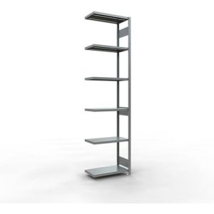Schulte Lagertechnik Fachbodenregal-Stecksystem MULTIplus 250, Anbauregal, Längenriegel, 3000x750x400 mm, 7 Böden, verzinkt