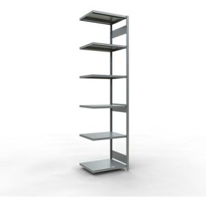 Schulte Lagertechnik Fachbodenregal-Stecksystem MULTIplus 250, Anbauregal, Längenriegel, 3000x750x600 mm, 7 Böden, verzinkt