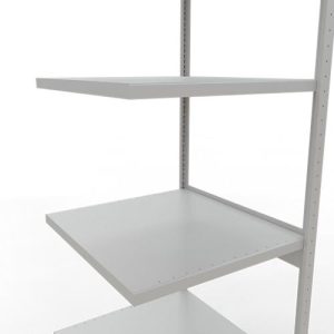 Schulte Lagertechnik Fachbodenregal-Stecksystem MULTIplus 250, Anbauregal, Längenriegel, 3000x750x800 mm, 7 Böden, lichtgrau