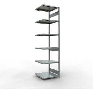 Schulte Lagertechnik Fachbodenregal-Stecksystem MULTIplus 250, Anbauregal, Längenriegel, 3000x750x800 mm, 7 Böden, verzinkt