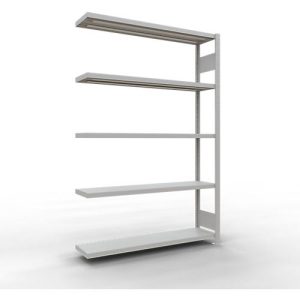 SCHULTE Lagertechnik Fachbodenregal – Stecksystem MULTIplus 250 Anbauregal mit Längenriegel – 2000x1300x300 mm, Typ 250 kg