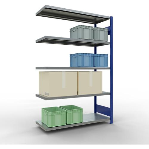 SCHULTE Lagertechnik Fachbodenregal - Stecksystem MULTIplus 250 Anbauregal mit Längenriegel - 2000x1300x500 mm, Typ 250 kg