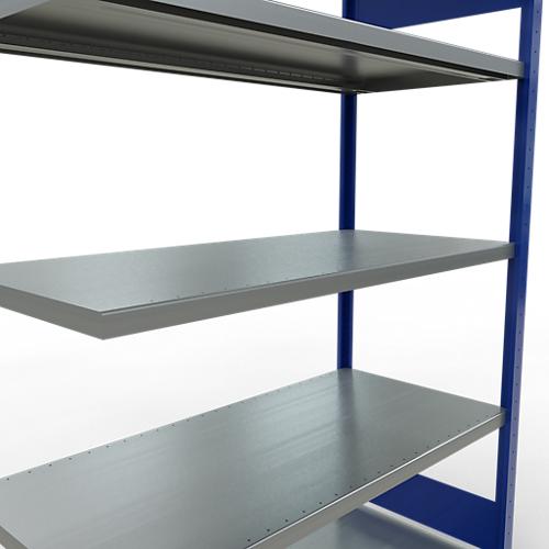 SCHULTE Lagertechnik Fachbodenregal - Stecksystem MULTIplus 250 Anbauregal mit Längenriegel - 2000x1300x600 mm, Typ 250 kg