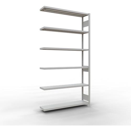 SCHULTE Lagertechnik Fachbodenregal - Stecksystem MULTIplus 250 Anbauregal mit Längenriegel - 2500x1300x300 mm, Typ 250 kg