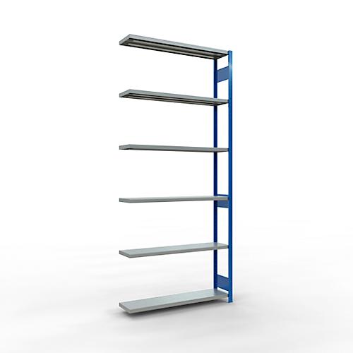 SCHULTE Lagertechnik Fachbodenregal - Stecksystem MULTIplus 250 Anbauregal mit Längenriegel - 3000x1300x300 mm, Typ 250 kg
