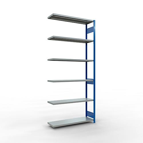 SCHULTE Lagertechnik Fachbodenregal - Stecksystem MULTIplus 250 Anbauregal mit Längenriegel - 3000x1300x400 mm, Typ 250 kg
