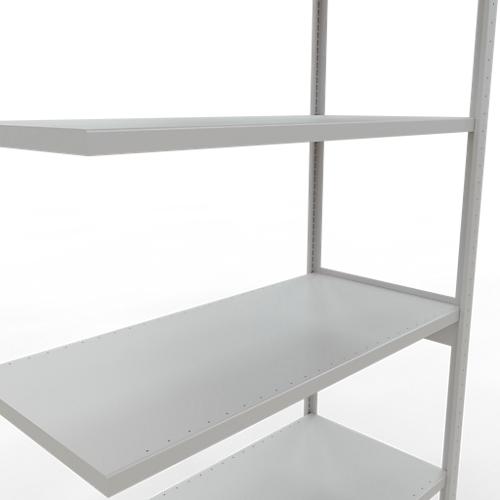 SCHULTE Lagertechnik Fachbodenregal - Stecksystem MULTIplus 250 Anbauregal mit Längenriegel - 3000x1300x600 mm, Typ 250 kg