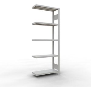Schulte Lagertechnik Fachbodenregal-Stecksystem MULTIplus 250, Grundregal, Längenriegel, 2000x750x300 mm, 5 Böden, lichtgrau