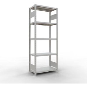 Schulte Lagertechnik Fachbodenregal-Stecksystem MULTIplus 250, Grundregal, Längenriegel, 2000x750x400 mm, 5 Böden, lichtgrau