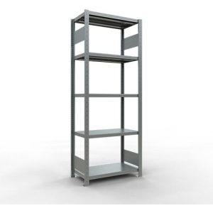 Schulte Lagertechnik Fachbodenregal-Stecksystem MULTIplus 250, Grundregal, Längenriegel, 2000x750x400 mm, 5 Böden, verzinkt