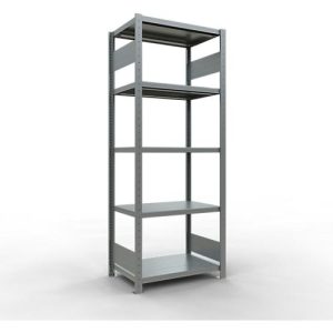 Schulte Lagertechnik Fachbodenregal-Stecksystem MULTIplus 250, Grundregal, Längenriegel, 2000x750x500 mm, 5 Böden, verzinkt