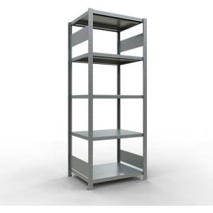 Schulte Lagertechnik Fachbodenregal-Stecksystem MULTIplus 250, Grundregal, Längenriegel, 2000x750x600 mm, 5 Böden, verzinkt