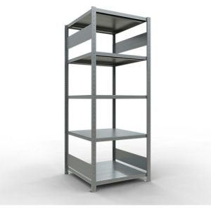 Schulte Lagertechnik Fachbodenregal-Stecksystem MULTIplus 250, Grundregal, Längenriegel, 2000x750x800 mm, 5 Böden, verzinkt